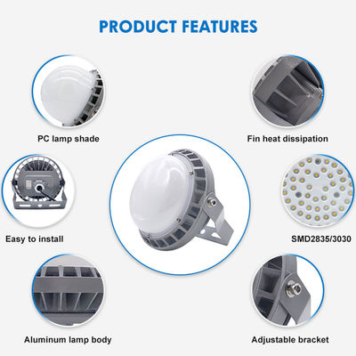 IP65 wasserdichtes Industrielles Hochbuchtenlicht mit 5500-6500K Farbtemperatur und Aluminium + Temperglaskonstruktion