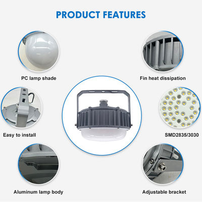 IP65 Wasserdichte High Bay Lampe 50W 100W 150W LED Explosionsgeschützte Leuchte mit Aluminium + gehärtetem Glas