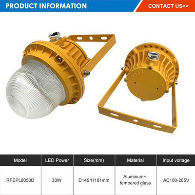 Hocheffiziente explosionsgeschützte LED-Leuchte mit Aluminium-Hartglas in 50W 100W 150W für gefährliche Bereiche