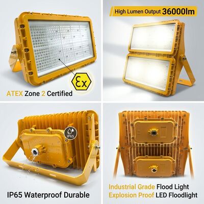 600 W explosionsgeschütztes LED-Flutlicht, ATEX Zone 21, Zone 22, staubdicht, antistatisch, 78.000 lm, IP66, Aluminiumbeleuchtung