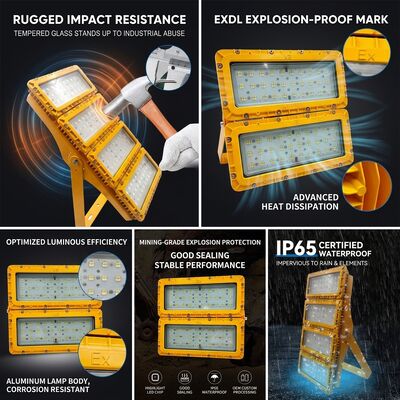 IP65 wetterfeste 600W LED-Explosionsschutz-Flutlicht -40C/60C LUMILEDS LM-80 ATEX IIb T6 WF2 Leuchte für explosionsgefährdete Bereiche