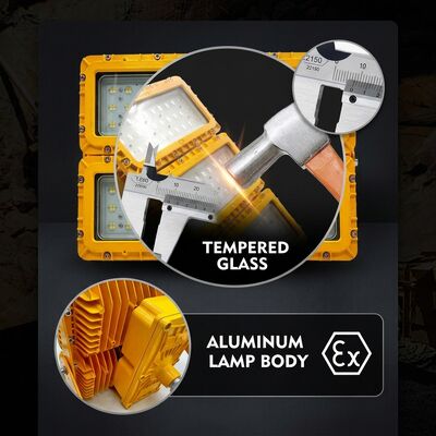 Multi-Mount 600W LED Explosion Proof Flood Light 6-Way Bracket LUMILEDS LM-80 ATEX IIb T6 IP65 Decken-Bohr-Wandbefestigung