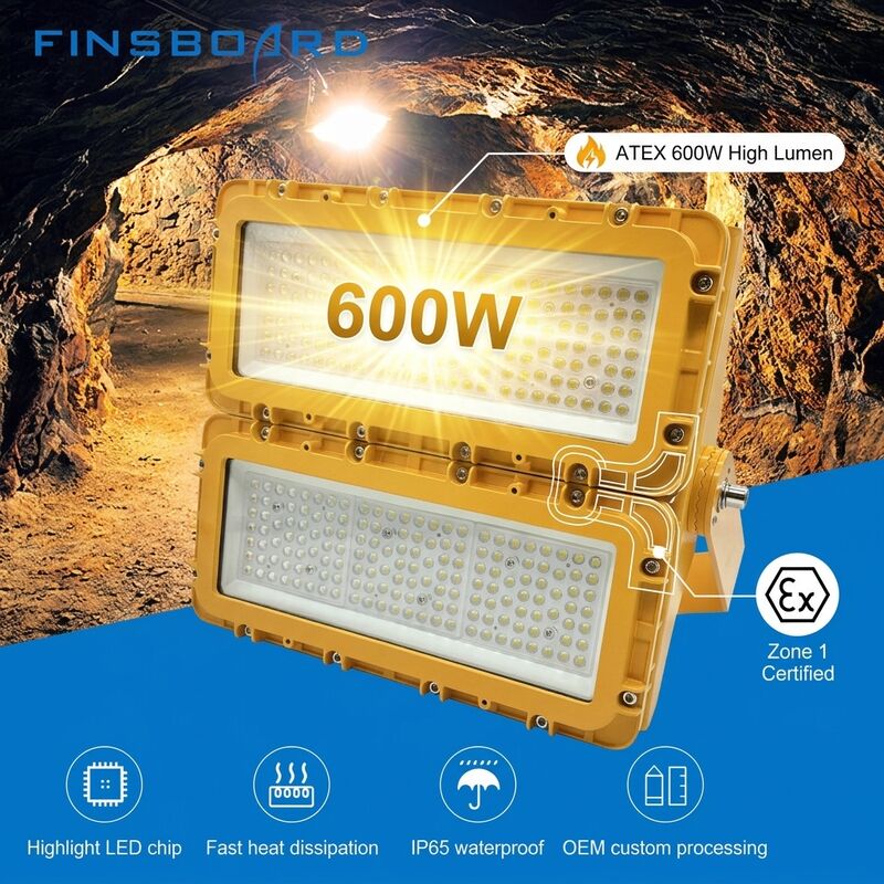 600W LED Explosion Proof Flood Light ATEX IIB T6 IP65 RFEPL8280 60° Beam LUMILEDS