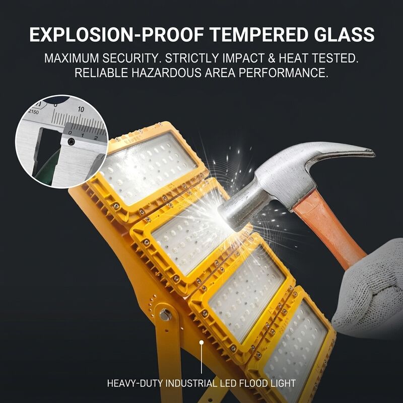 Kompakte Flammdichte 600W LED Explosionsdichte Flutleuchte LUMILEDS LM-80 ATEX IIb T6 IP65 425X485X165mm Gefährliche Leuchten