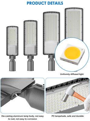 Hohe Helligkeit AC85-265V 3000K bis 6500K LED Straßenlicht Autobahnen Stadtstraßen Parkplätze