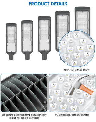 3000-6500K IP65 Wasserdicht 50 - 200w LED Straßenleuchte Druckguss Aluminium